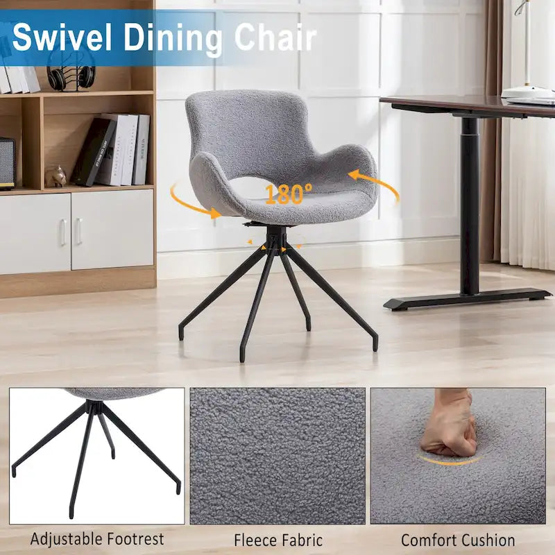 Lot de 2 chaises de salle à manger pivotantes - N/A