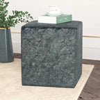 Adeco Square Ottoman Vanity Stool Fabric Upholstered Footrest Footstool