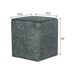 Adeco Square Ottoman Vanity Stool Fabric Upholstered Footrest Footstool