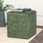 Adeco Square Ottoman Vanity Stool Fabric Upholstered Footrest Footstool