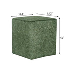 Adeco Square Ottoman Vanity Stool Fabric Upholstered Footrest Footstool