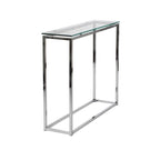 HomeRoots 36 Clear and Silver Glass Sled Console Table