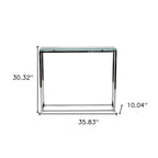 HomeRoots 36 Clear and Silver Glass Sled Console Table