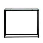 HomeRoots 36 Clear and Silver Glass Sled Console Table