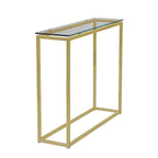 HomeRoots 36 Clear and Silver Glass Sled Console Table