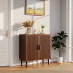 Brown Storage Cabinet with Tapered Legs - Sideboard