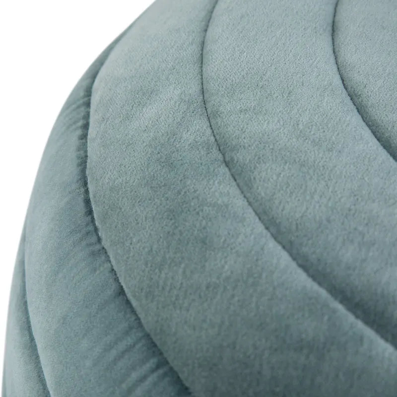 WYNDENHALL Anna Boho Round Pouf in Velvet Fabric