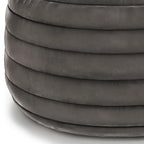 WYNDENHALL Anna Boho Round Pouf in Velvet Fabric