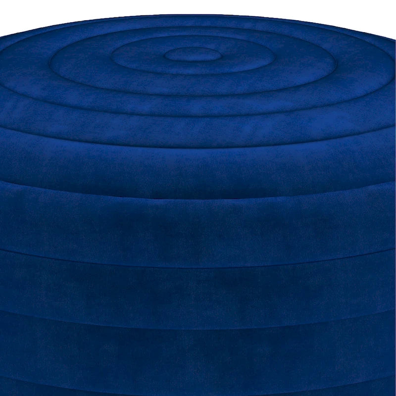 WYNDENHALL Anna Boho Round Pouf in Velvet Fabric