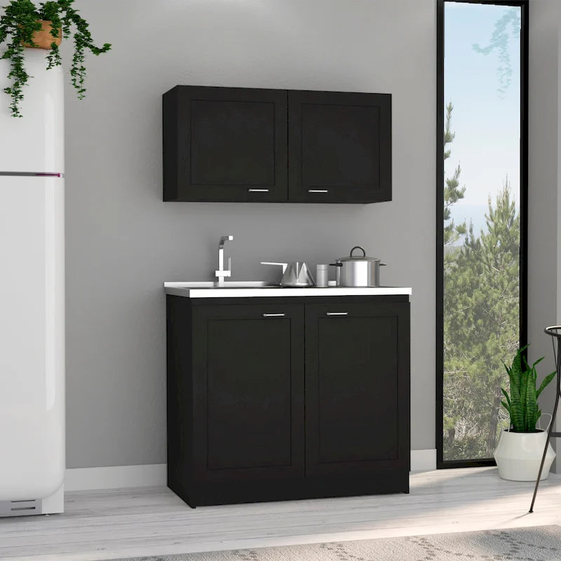 TUHOME Zurich Cabinet Set with 2 Inner Shelves - N/A