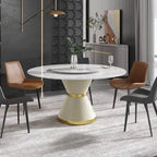 59 Modern Marble Dining Table Round Dining Table with Lazy Susan