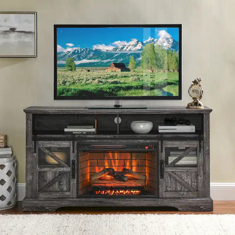 60 Inch Electric Fireplace TV Stand with Storage