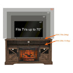 Meuble TV avec cheminée électrique de 60 pouces et rangements