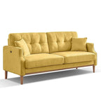 Modern 3-seat Fabric Sofa with USB Charge Port
