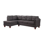Canapé d'angle moderne Dalia Linen avec méridienne côté gauche