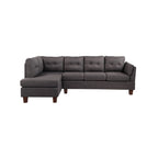 Canapé d'angle moderne Dalia Linen avec méridienne côté gauche