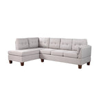 Canapé d'angle moderne Dalia Linen avec méridienne côté gauche