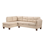 Canapé d'angle moderne Dalia Linen avec méridienne côté gauche