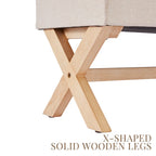 Upholstered Storage Bench with X-Shaped Legs - 36 Inch