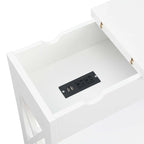 Flip Top End Table with Charging Station and Shelf