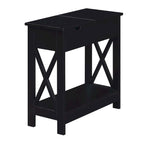 Flip Top End Table with Charging Station and Shelf