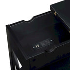 Flip Top End Table with Charging Station and Shelf