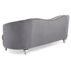 Velvet Tufted Sofa with Nailhead Trim - Seats 3