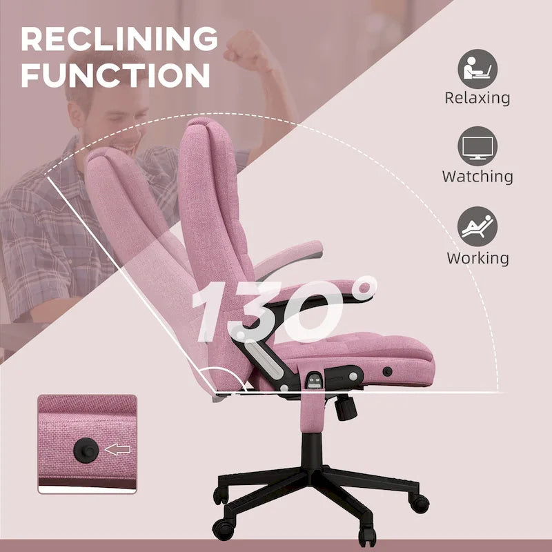 High Back Office Chair with 6-Point Massage and Heat - Reclining