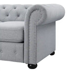 Ensemble canapé et causeuse chesterfield 2 pièces à accoudoirs roulés et capitonnés Corvus Aleksis