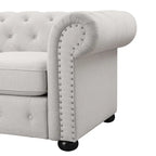 Ensemble canapé et causeuse chesterfield 2 pièces à accoudoirs roulés et capitonnés Corvus Aleksis