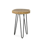 Carolina Living Seti Live Edge Accent Table - Natural Top - Black Base
