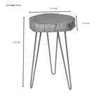 Carolina Living Seti Live Edge Accent Table - Natural Top - Black Base