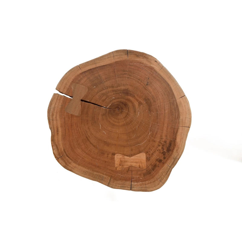 Carolina Living Seti Live Edge Accent Table - Natural Top - Black Base