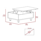 TUHOME Gambia Coffee Table with Lift Top, Concealed Storage and 4 Legs