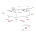 TUHOME Gambia Coffee Table with Lift Top, Concealed Storage and 4 Legs