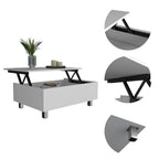 TUHOME Gambia Coffee Table with Lift Top, Concealed Storage and 4 Legs