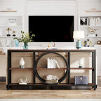 70.9 inch Extra Long Console Table Narrow Sofa Tables with 3 Tier Wood Storage Shelves