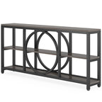 70.9 Inch Extra Long Console Table with 3-Tier Storage Shelves