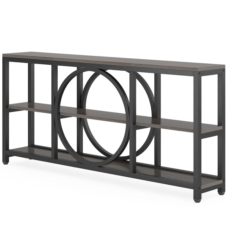 70.9 Inch Extra Long Console Table with 3-Tier Storage Shelves
