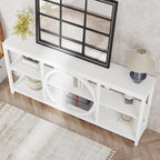 70.9 Inch Extra Long Console Table with 3-Tier Storage Shelves