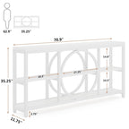 70.9 Inch Extra Long Console Table with 3-Tier Storage Shelves