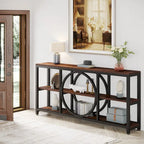 70.9 Inch Extra Long Console Table with 3-Tier Storage Shelves