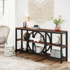 70.9 Inch Extra Long Console Table with 3-Tier Storage Shelves