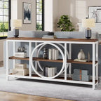 70.9 Inch Extra Long Console Table with 3-Tier Storage Shelves