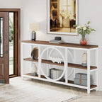 70.9 Inch Extra Long Console Table with 3-Tier Storage Shelves