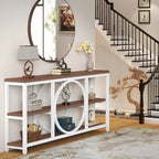 70.9 Inch Extra Long Console Table with 3-Tier Storage Shelves