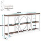 70.9 Inch Extra Long Console Table with 3-Tier Storage Shelves