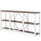 70.9 Inch Extra Long Console Table with 3-Tier Storage Shelves