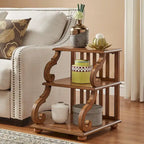 Table d'appoint en bois sculpté à 3 niveaux