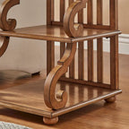 Table d'appoint en bois sculpté à 3 niveaux